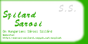 szilard sarosi business card